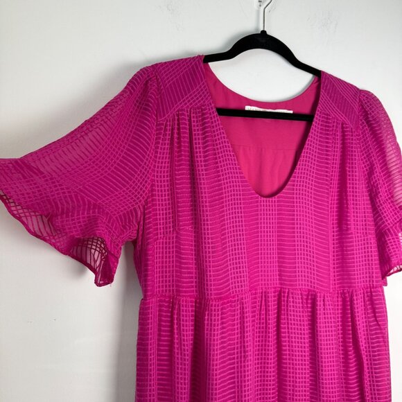Marie Oliver Dress 100% Silk Vanessa Maxi Fuchsia Size XL - Picture 7 of 8